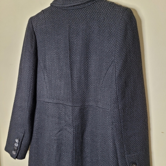 Vintage Old Navy Wool-Blend Bouclé Tweed Coat S Black Classic Preppy 2005 - Picture 6 of 10